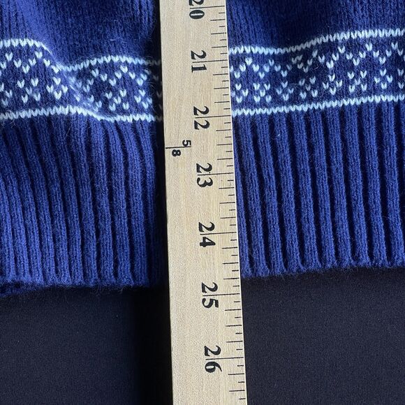 Vintage Masterpiece Apparel Cardigan Sweater Mens Large Blue Fair Isle Winter - Picture 11 of 11